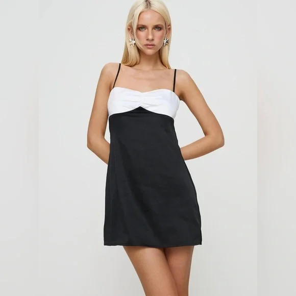 New with Tags Princess Polly Fabulous Mini Dress Black/White Size: 8 - Picture 2 of 11